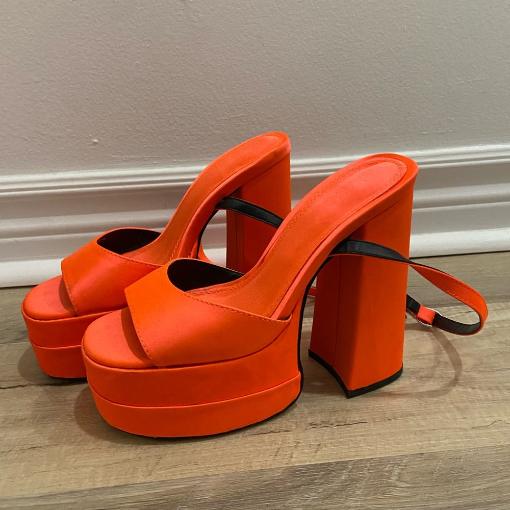 Vibrant Orange Platform Heels Asos